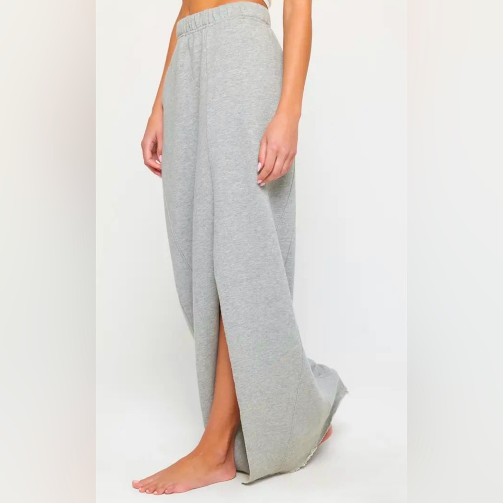 Spiritual Gangster Grey Maxi Skirt with Side Slit